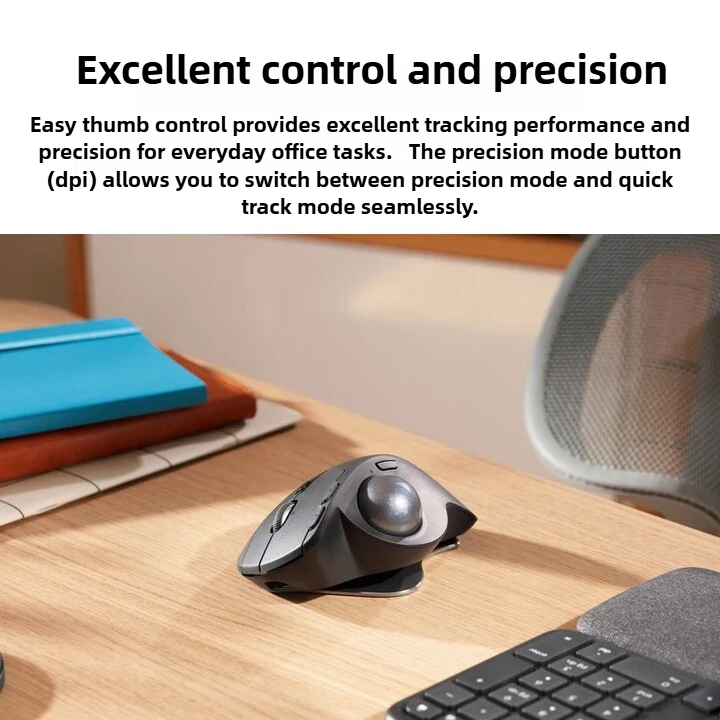 Logitech MX ERGO Wireless Trackball Mouse,Multi-device Switch,Quick Charge, Adjustable Ergonomic Mouse for Office Drawing Laptop
