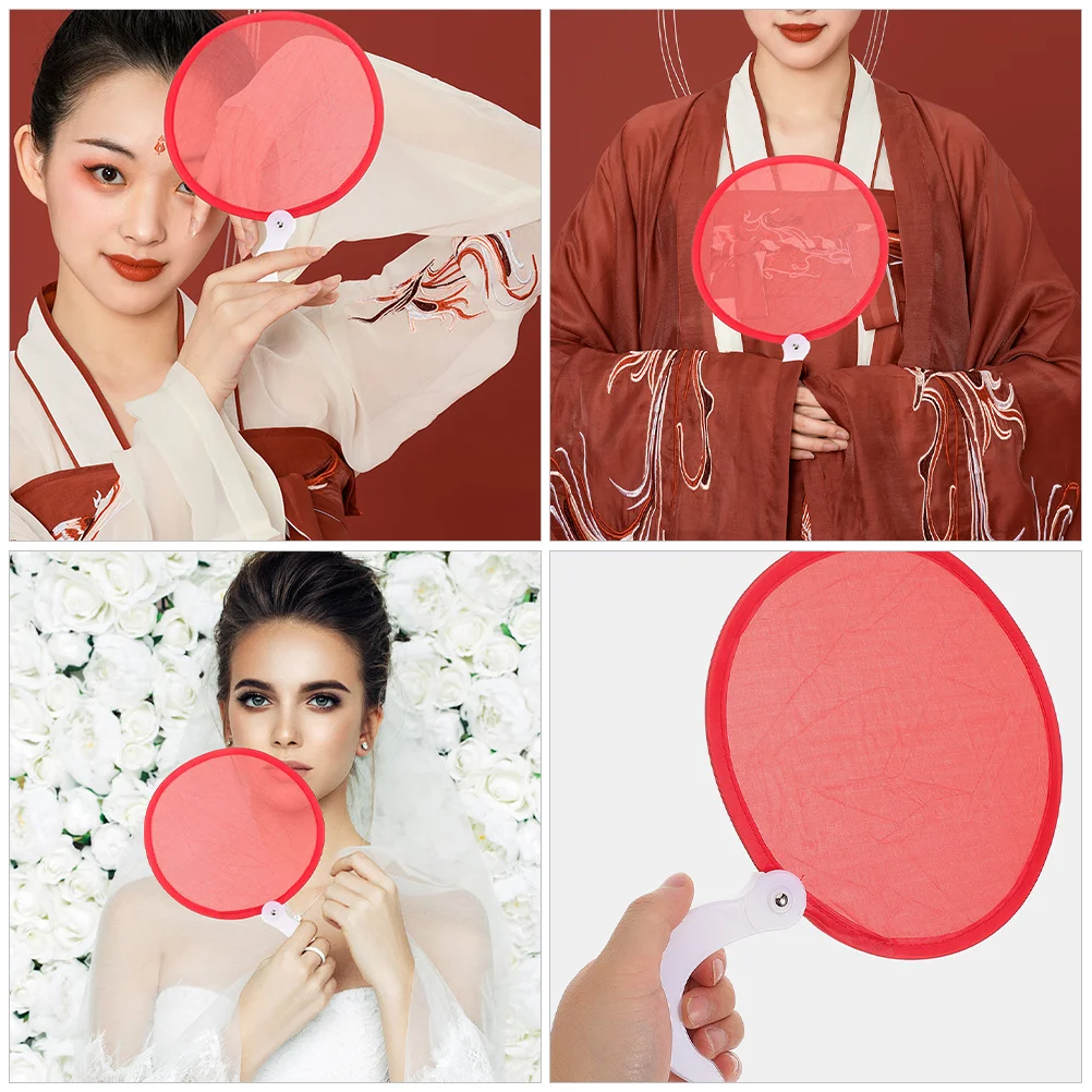 1 stks Opvouwbare Hand Ronde Opvouwbare Voor Vrouwen Draagbare Mini Handheld Fan Bruiloft Decoratie Zomer Cool Accessoire