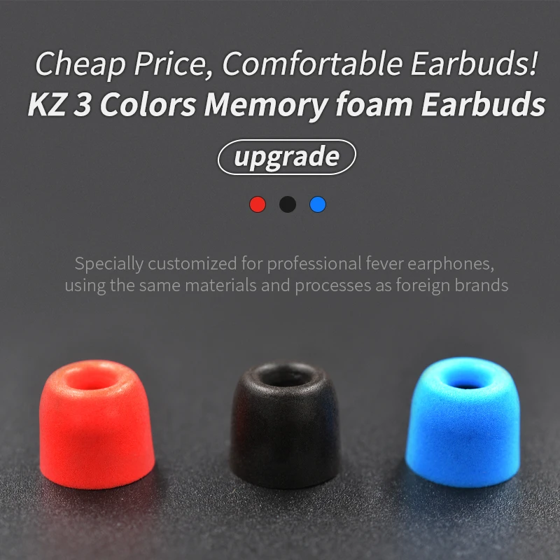 KZ Earphone Memory Cotton Earplugs 3Pairs (6pcs) Comfortable Earbud Headphone Portability Headset Audifonos EDX CRA ZSN ZS10 PRO