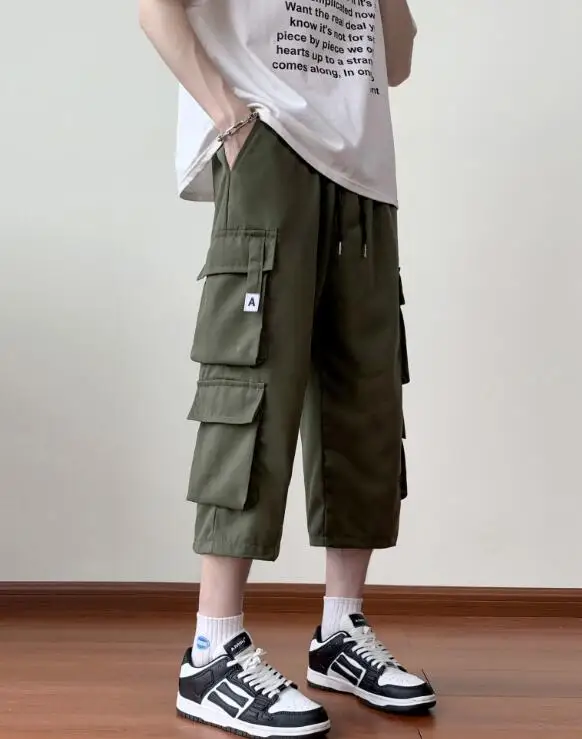 Men/Women Alf-Length Pants Multiple Pockets Loose American Style Outdoor Jogging Sports Casual Shorts