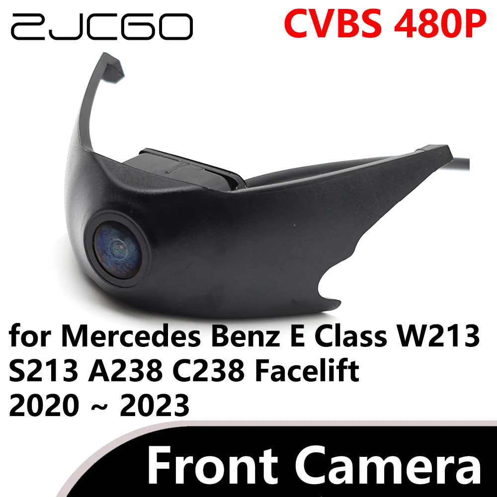 

ZJCGO CVBS 480P 170° Car Parking LOGO Front View Camera for Mercedes Benz E Class W213 S213 A238 C238 Facelift 2020 ~ 2023