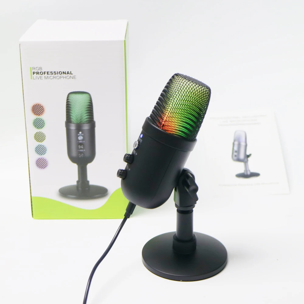 

Professional USB Streaming Podcast PC Microphone Studio Cardioid Condenser Mic For Recording YouTube Singing Network Live