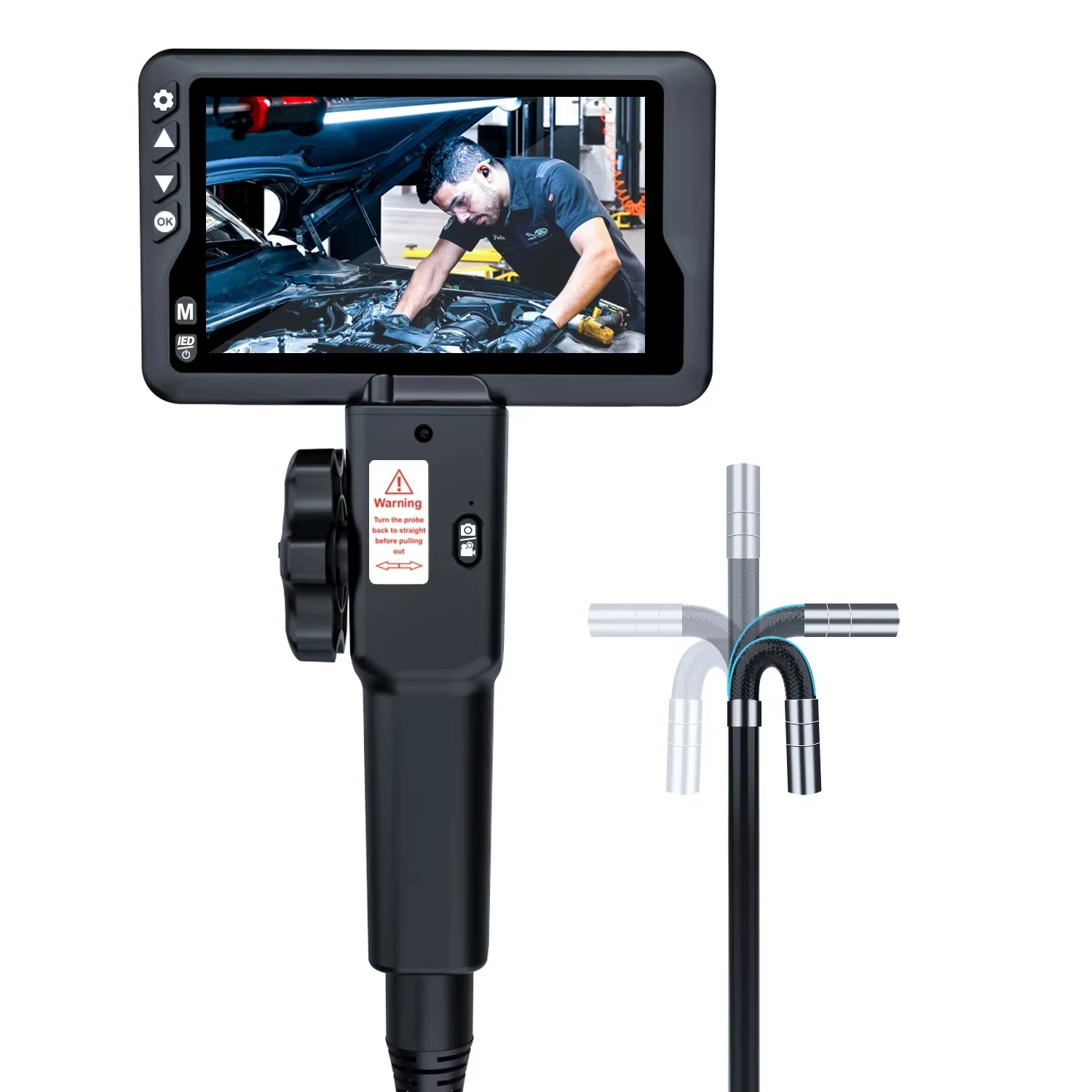 Popular Cmos Pipe Inspection Engine 1M Automotive Borescope 6.2Mm 2 Ways 180 Degree Articulating Video Endoscope