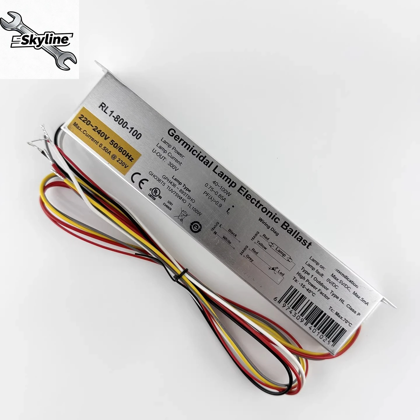 RL1-800-100 100W/75W/80W Water Treatment UV Lamp Electronic Ballast