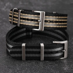 Thickened NATO Nylon strap 20mm 22mm fit Seahorse 007 Seiko Teto canvas men's watch chain Watch Band Waterproof Watch Strap Mili