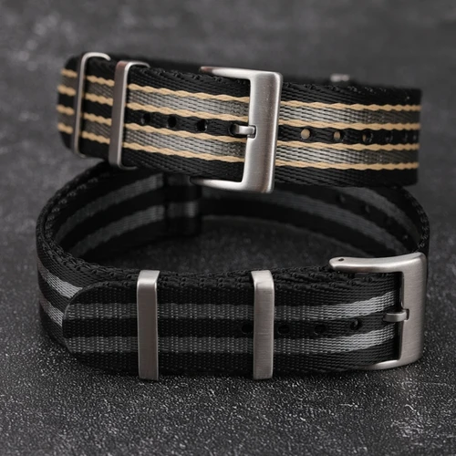 Correa de nailon NATO gruesa de 20mm y 22mm compatible con Seahorse 007 Seiko Teto, cadena de reloj de lona para hombre, correa de reloj resistente al agua Mili