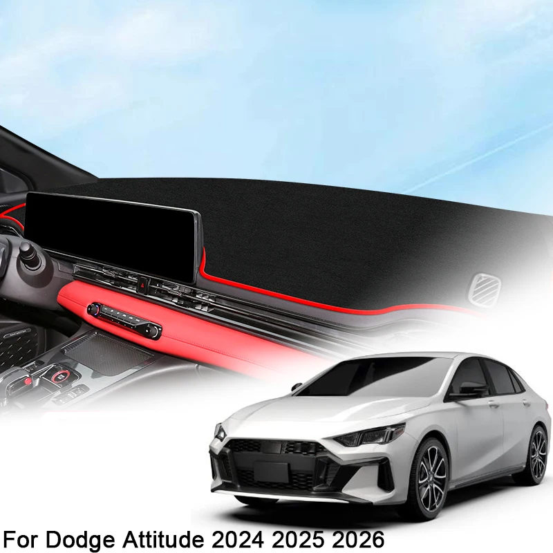 

For Dodge Attitude 2024 2025 2026 Car Dashboard Protective Mat Shade Cushion Pad Rose Carpet Mat Cover Automobiles Accessories