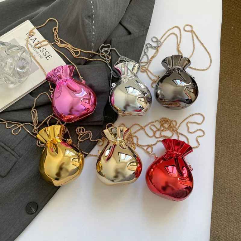 

2026 New Arrival Fortune Lucky Bag Acrylic Clutch ABS Money Bag Women Chain Crossbody Bag With Pendant