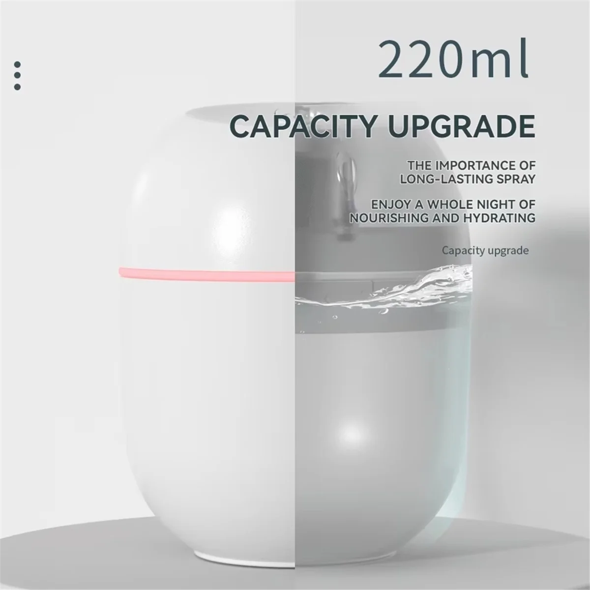 B07B-Mini Portable Water Drop Air Humidifier, Ultra-Quiet Desktop Humidifier For Home And Office, Efficient Air Atomization
