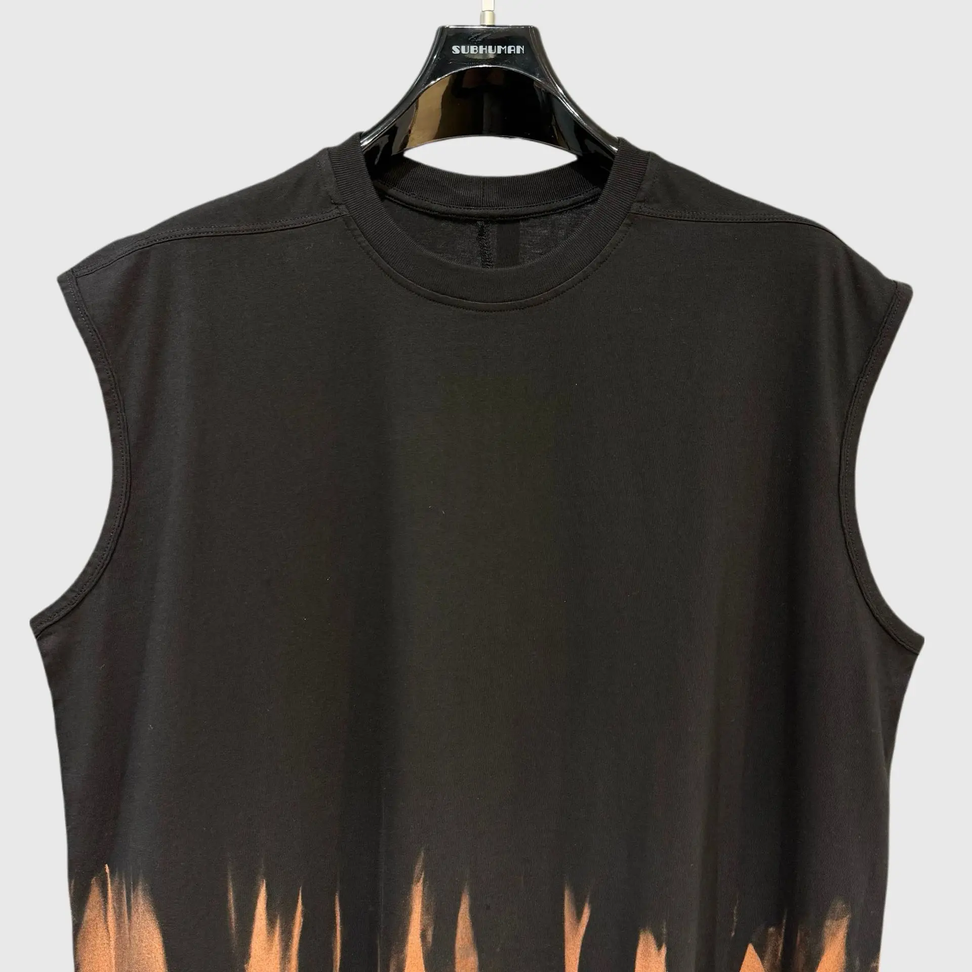 Summer Cotton Rick Ro Tees T Shirt Cotton Men's Dark High Street Tie Dye Design Flame Gradient
