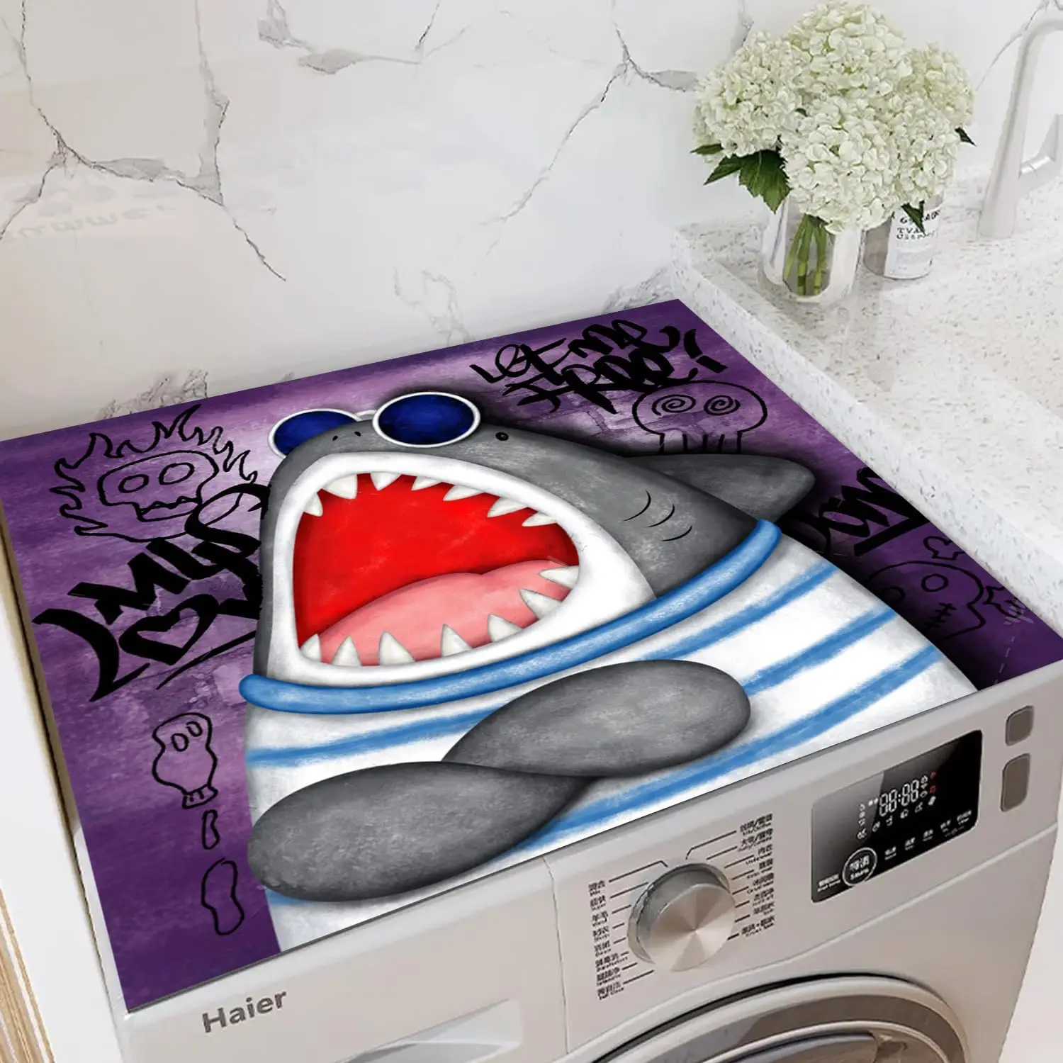 Funda Protectora para Lavadora - Floral, Compatible con Lavadora, Secadora, Refrigerador