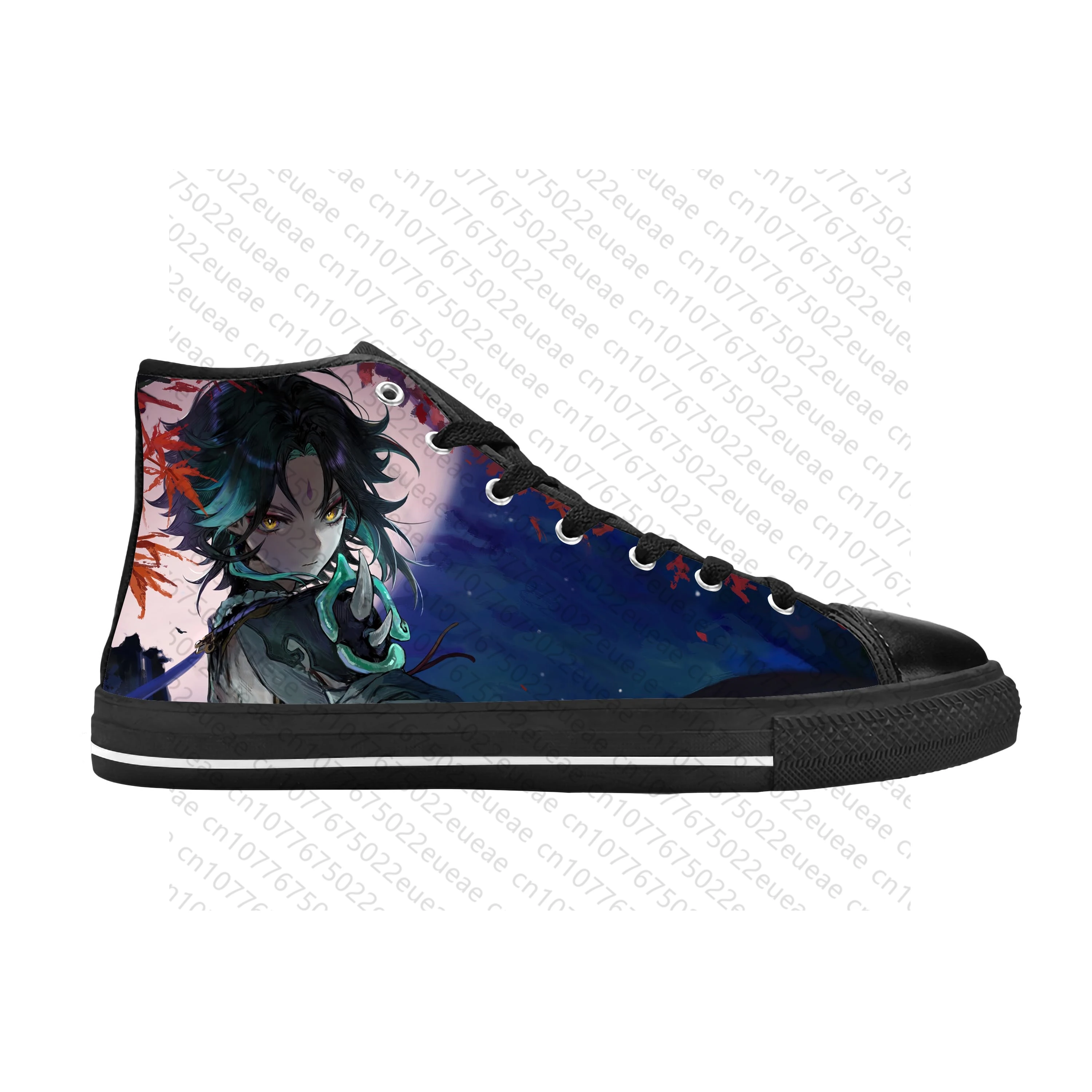 Anime Manga Cartoon Game Genshin Impact Xiao Cool Casual Cloth Shoes High Top Comfortable Breathable 3D Print Men Women Sneakers