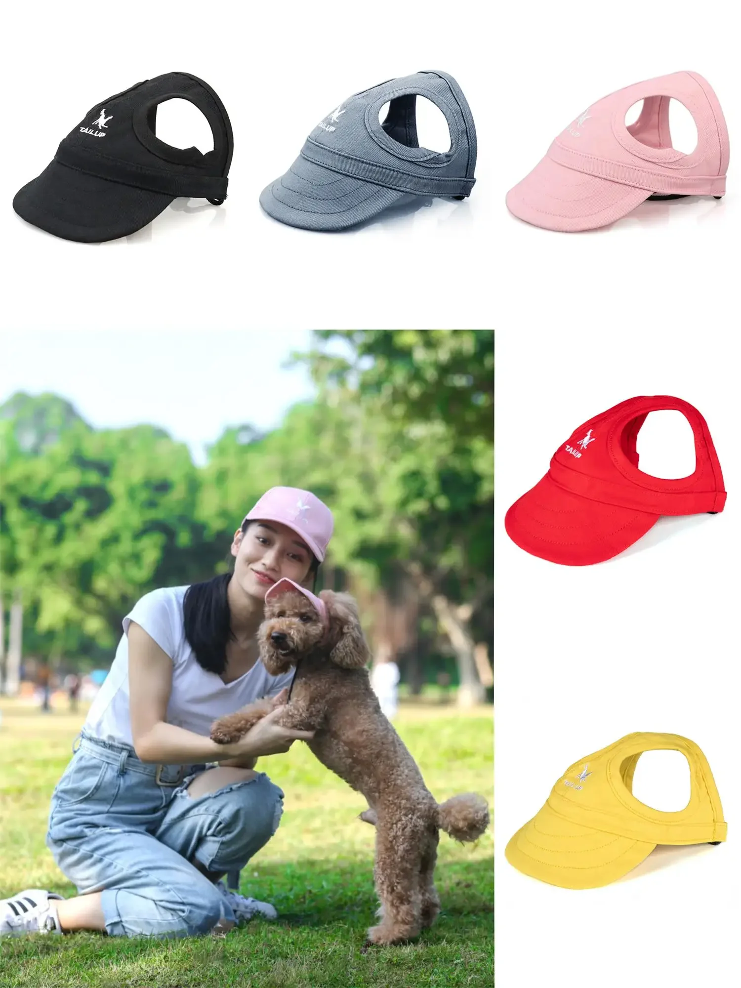 

Adjustable Pet Dog Travel Cute Baseball Hat Sun Cap Visor Hat with Ear Holes Outdoor Sport Pet Supplies