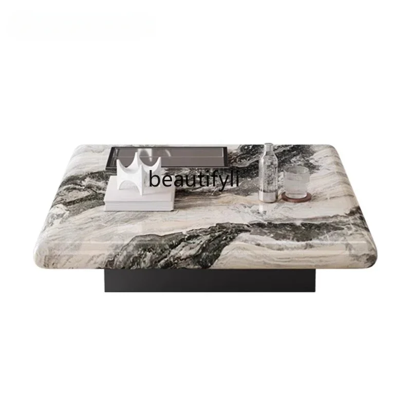 

Natural marble coffee table Modern minimalist living room, villa, rectangular