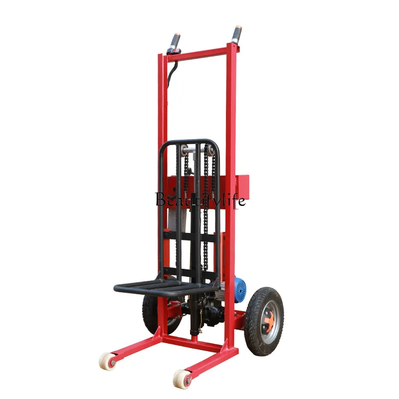 

All-electric liftable portable small forklift, tiger car, warehouse logistics, hand push stacker for handling