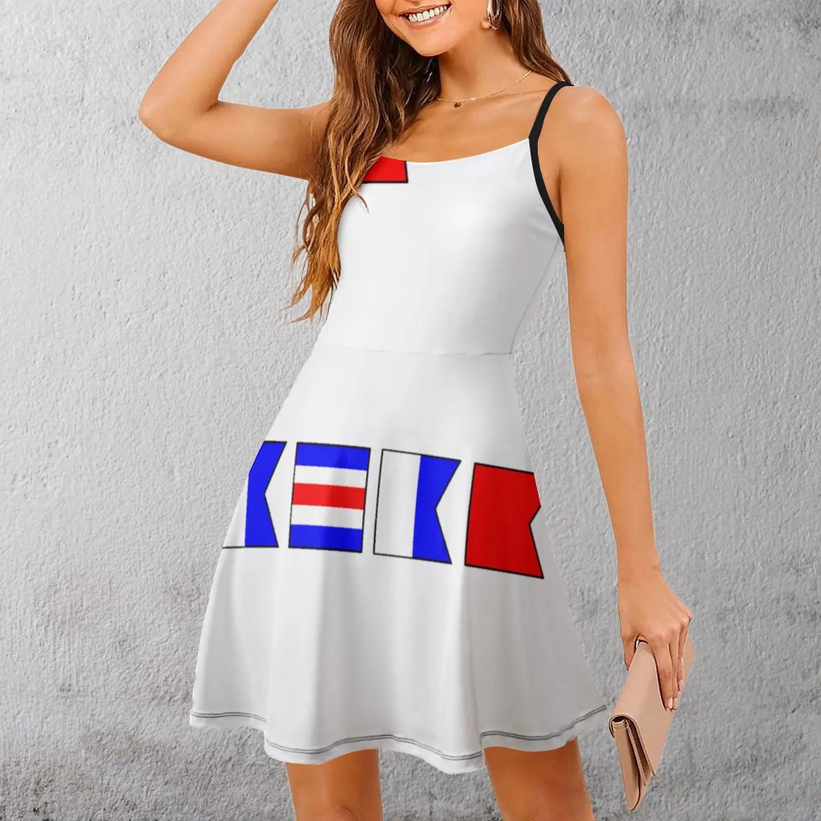 Sexy Woman's Clothing The Dress Nautical Flags Police Anarchy Women's Sling Dress Graphic Vintage Cocktails Funny Novelty