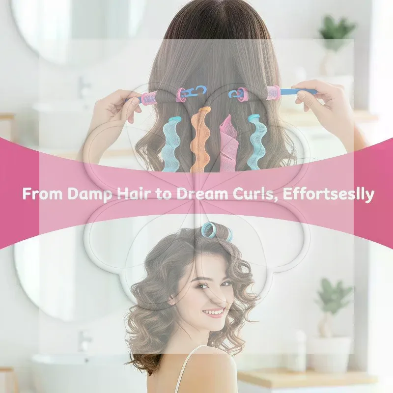 Magic Heatless Hair Curlers Spiral Set Reusable Beginner Friendly Hair Styling Rollers for Women DIY Hairstyle