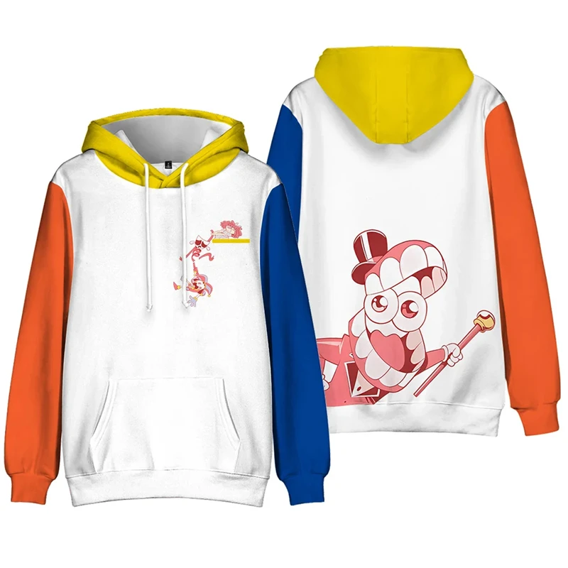 2024 The Amazing Digital Circus 3D Printed Hoodie For Men Cosplay Pomni Caine Cartoon Boy Pullovers Cosplay Girls Tracksuit Kid