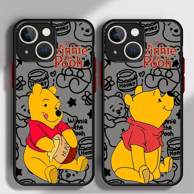 Disney Winnie The Pooh Honey phone case for Apple iPhone 15 16 14 pro max 8 11 12pro xs x 13 mini Los casos matte frosted fundas