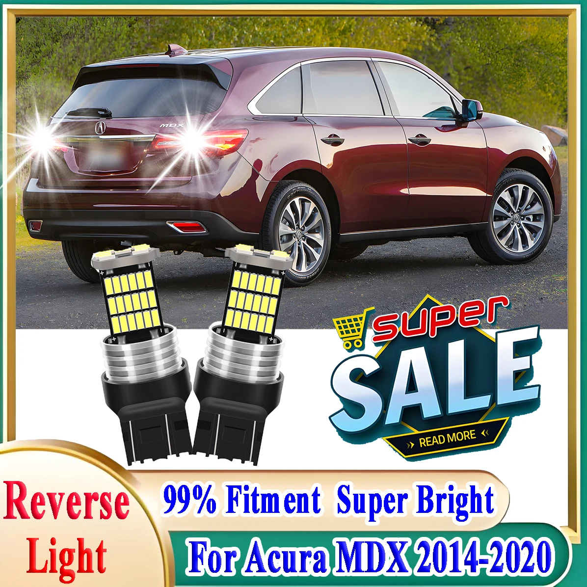 

2 шт. Canbus светодиодный фонарь заднего хода 6000K CSP чипы супер яркий для Acura MDX 2014-2020 резервный фонарь Plug and Play