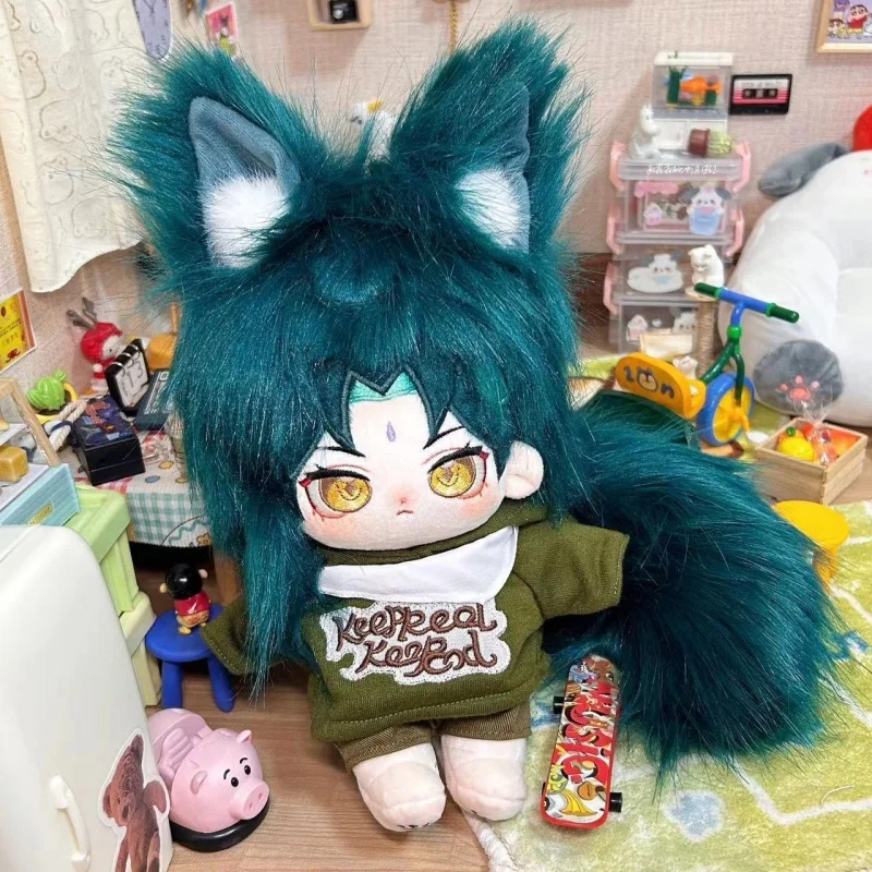 

Anime Genshin Impact Xiao With Ear Tail Cosplay 20cm Nude Doll Cotton Plush Toy Stuffed Soft Plushie