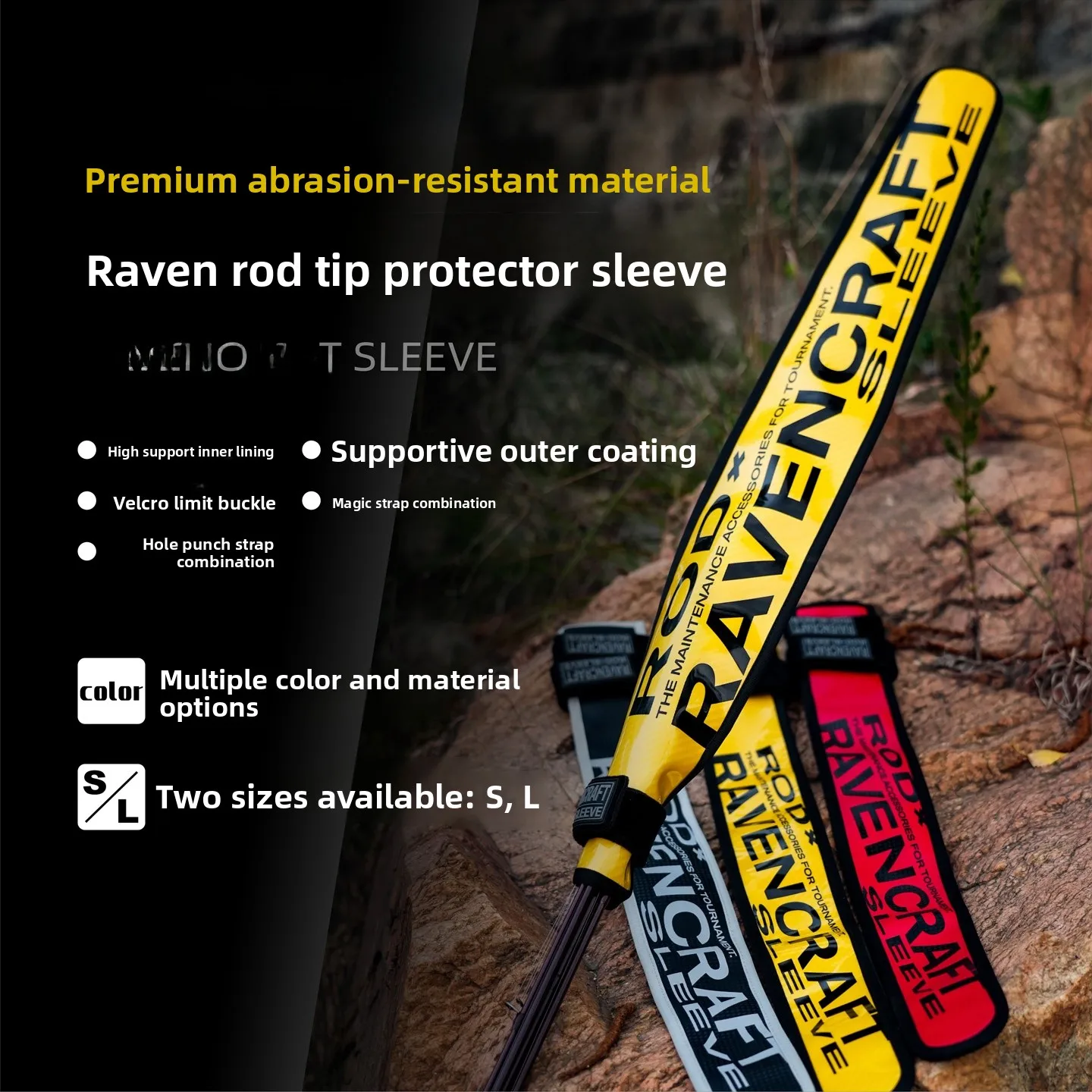 26-styles-raven-language-lure-rod-protection-sleeve-wear-resistant-portable-magic-tack-fish-rod-cover-outdoor-fishing-gear
