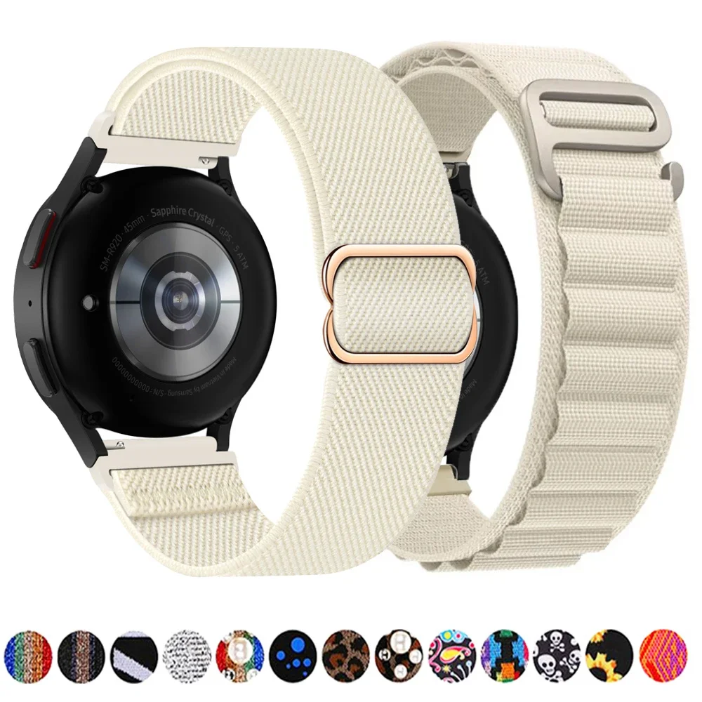 20mm 22mm Nylon Strap For Samsung Galaxy Watch 4/5/6/7/5 Pro 40mm 44mm Starlight bracelet correa Huawei GT 3 4 5 band 20mm 22mm