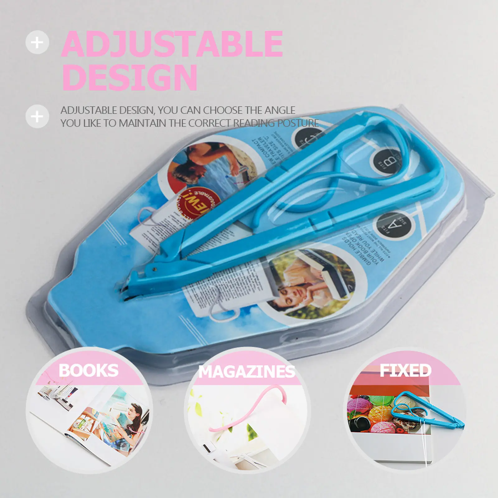 2Pcs Desktop Reading Rack Adjustable Foldable Book Holder Hands Free Reading Bracket Plastic Bookshelf for Office Study