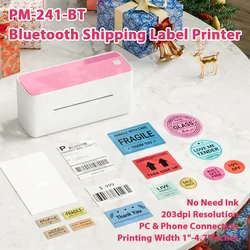 241BT Bluetooth Thermal Shipping Label Printer 4x6 for Small Business & Package, Compatible with Android, iPhone, Windows, Mac