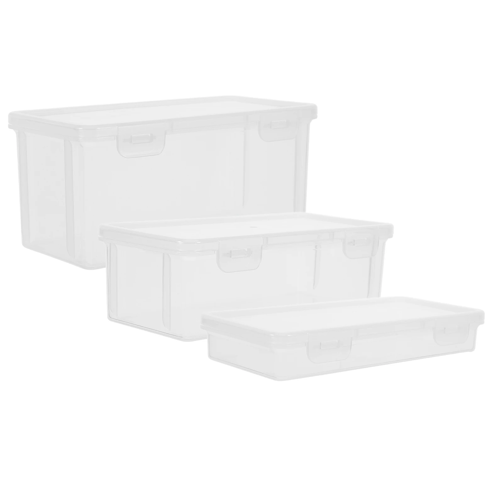 

3Pcs Transparent Storage Boxes with Lids Versatile Craft Pencil Case for Kids Adults School Art Materials Long Clear Plastic