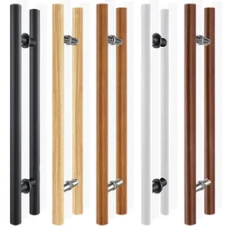 1pc Chinese style square pillar gate with wooden door handle Office glass door handle Household accessories Bathroom door handle