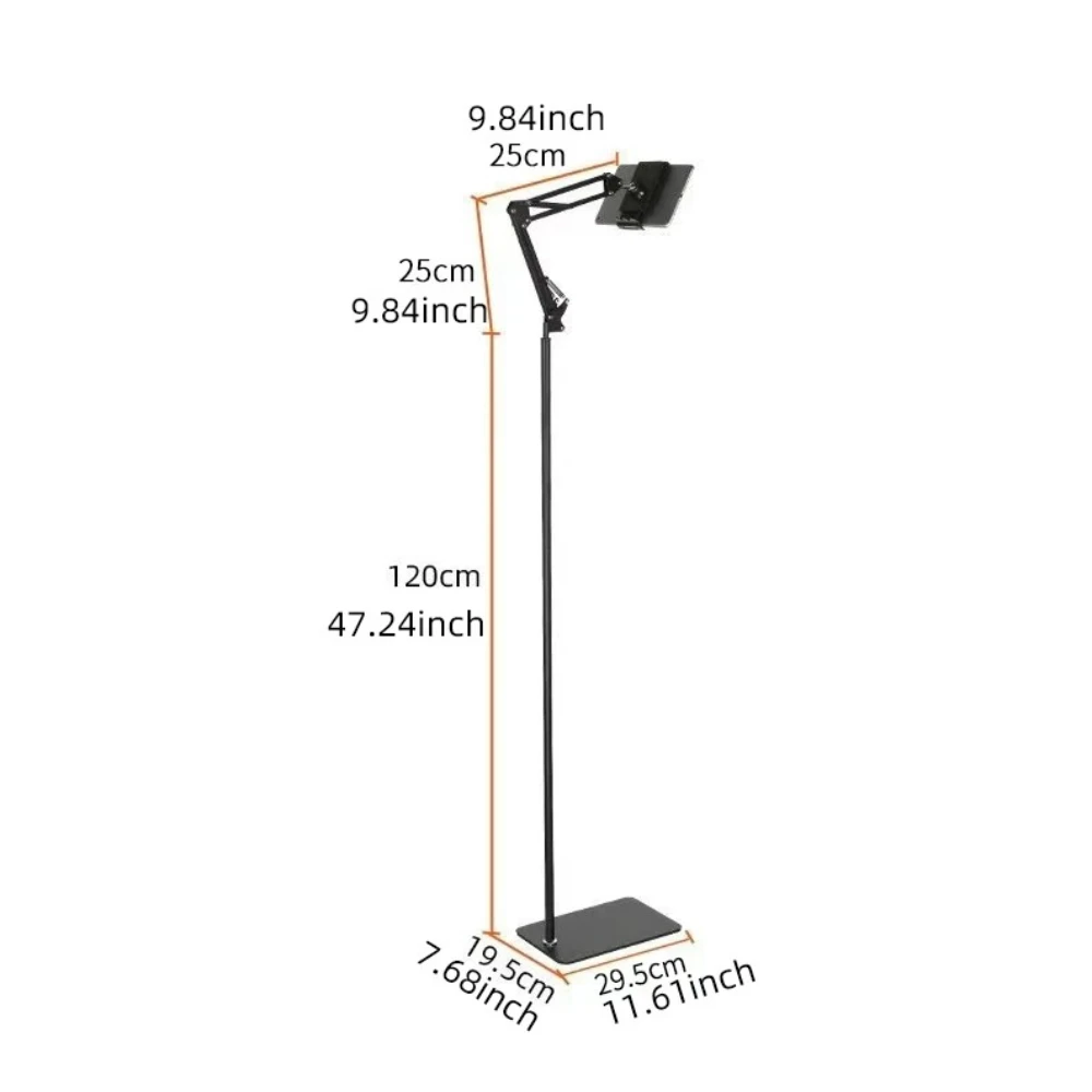 Tablet Floor Stand 360° Rotatable Floor Holder Universal Tablet Phone Bracket Non-slip Phone Rack for Home Gym Kitchen