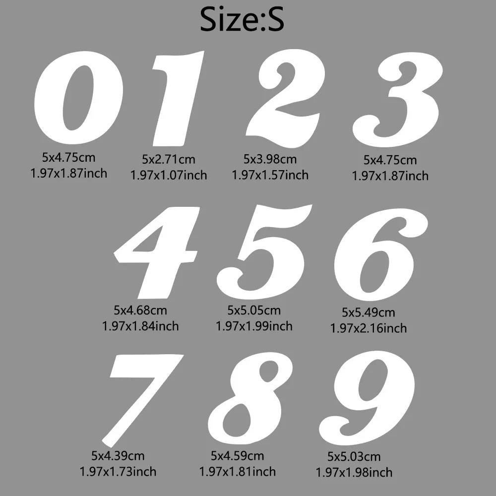 Waterproof, Suitable for Front, Fuel Tank, Fairing, Fenders,Helmets White Digital 0-9 Motorcycle Loading Sticker