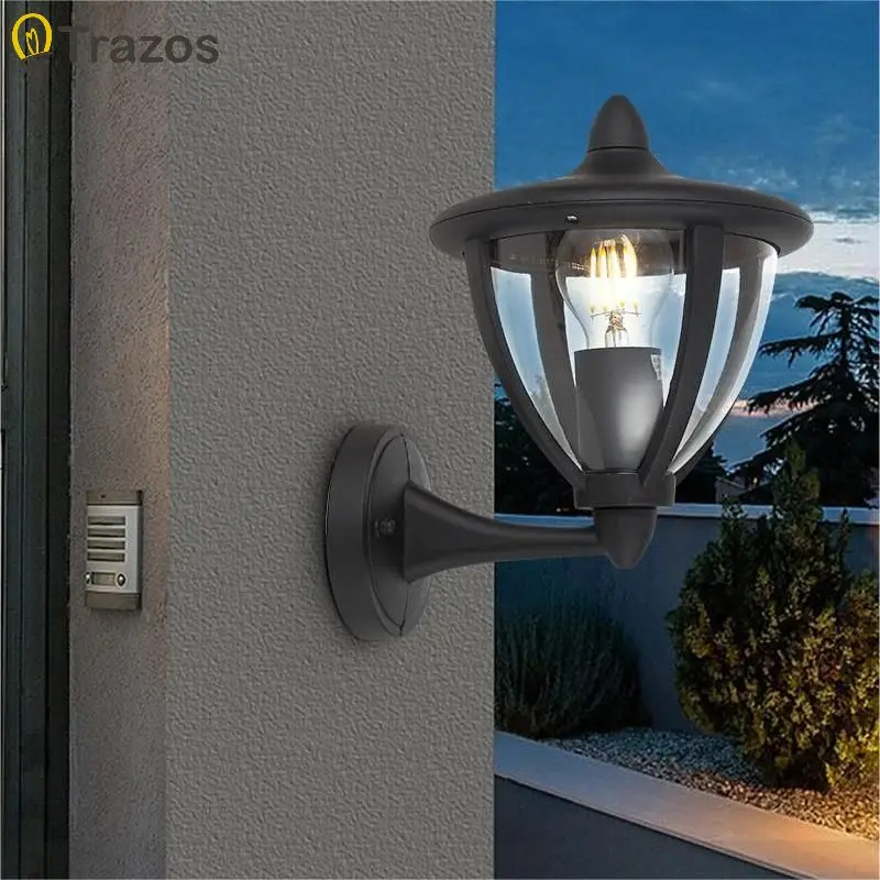 Lampada da parete per esterni in alluminio pressofuso a LED lampada da giardino impermeabile Villa europea balcone corridoio lampada da parete retrò