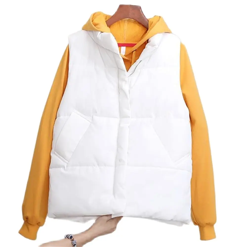 

Cotton Padded Puffer Vests for Women Sleeveless Parkas Down Jackets Warm Coats Waistcoat Spring and Autumn Clothing Hot Sale 202