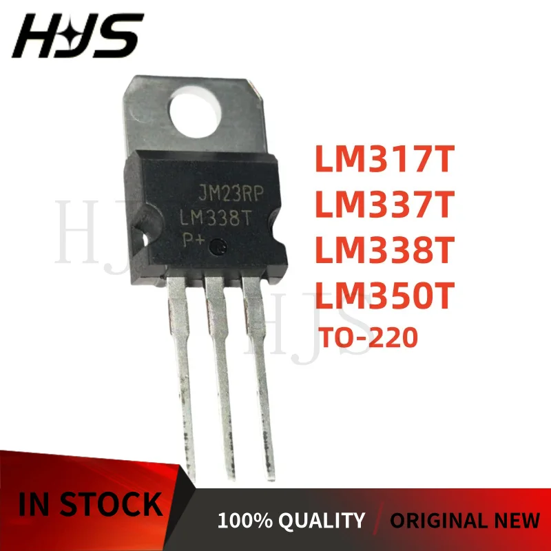10 unids/lote nuevo LM317T LM337T LM338T LM350T LM317T LM337 LM338 LM350 TO-220 diodo estabilizador de voltaje ajustable