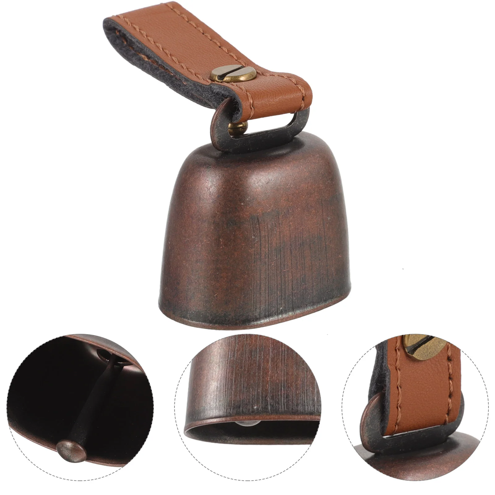 หัวเข็มขัดเหล็ก Cowbell Retro จี้ระฆังสําหรับสัตว์เลี้ยงเดินป่ากลางแจ้งหมีโลหะ