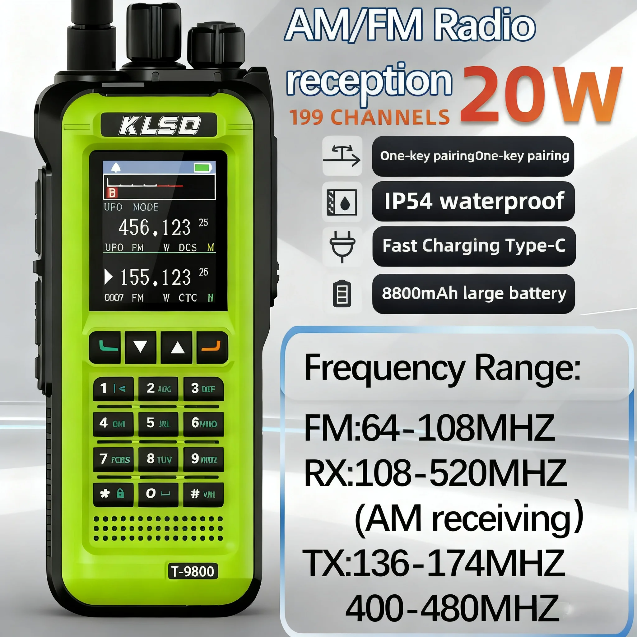 Handheld Smart Speaker Dual Standby 999+ Channels 20W 20km Range Two-Way Radio with 15W 30km Walkie Talkie Functionality