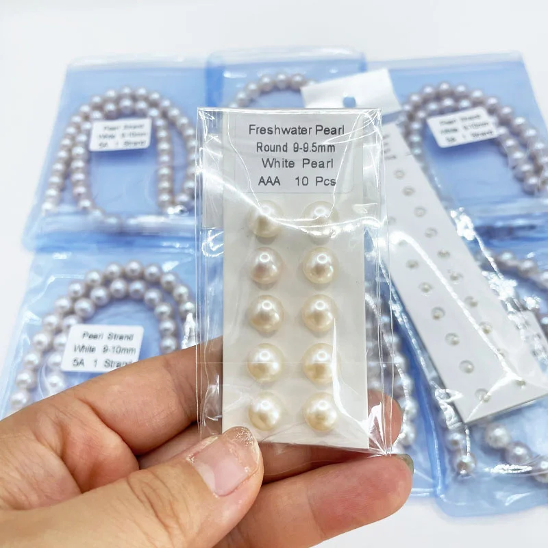 

Excellent Quality 3A Natural Pearl White Color Beads Round Shape Freshwater Pearls Charms for Jewelry Making Earrings Pendants