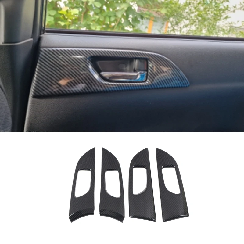 Car Accessories for Subaru WRX / WRX STI 2007-2011 Carbon Fiber Printed Interior Door Handle Bowls Cover Trim 4pcs