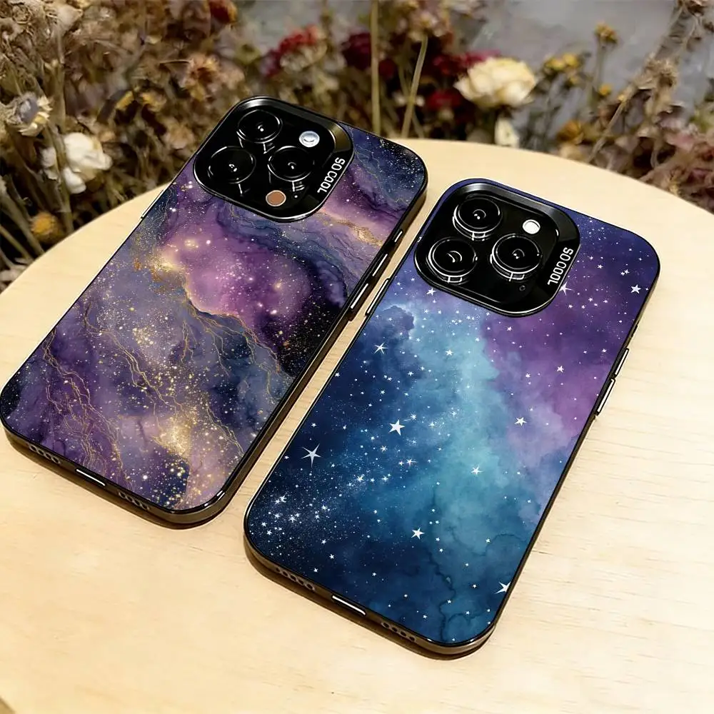 

Starry sky Phone Case For iPhone 17,16,15,14,13,12,11 Plus,Pro Max,XS,Colorful Silver Black Cover