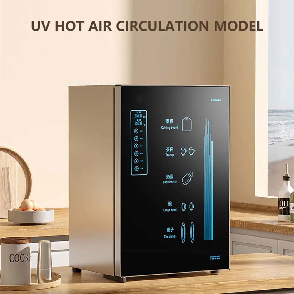 وعاء المطبخ خزانة تطهير الأطباق المنزلية سطح المكتب الأشعة فوق البنفسجية ارتفاع درجة الحرارة تجفيف أدوات المائدة خزانة التطهير