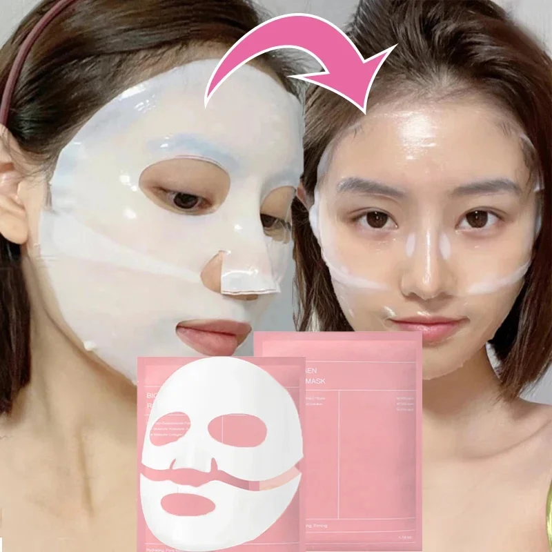 Bio Collagen Facial Mask Wrinkle Remover Overnight Increases Elasticity Deep Moisturizing Shrink Pores Brighten Smooth Skin Care