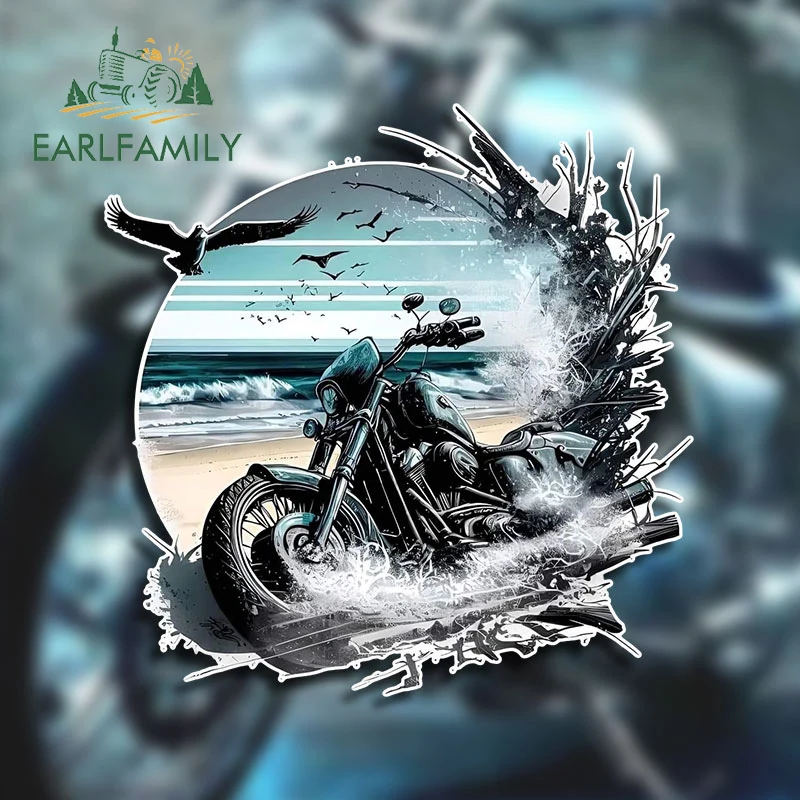 

EARLFAMILY 13cm X 12.9cm For Motorcycle Beach Bird Car Stickers Car Accessories Fashionable Decals Laptop Windows Vinyl Decor