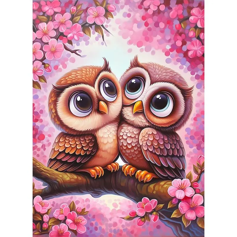 

GATYZTORY Pink Owl Paint By Numbers Home Wall Art Decor Diy Crafts Scenery Interior Home Decor Paint Kit for Beginner