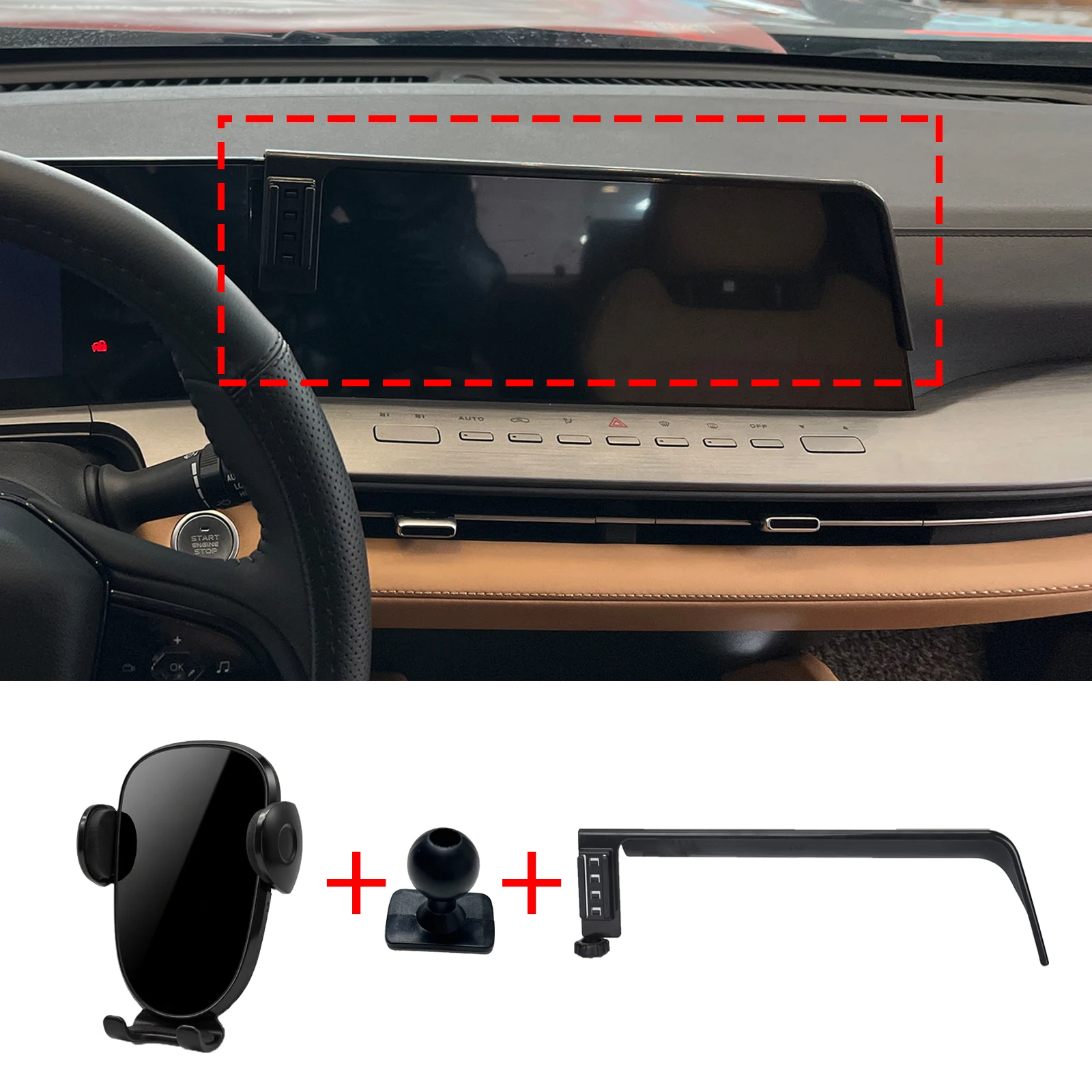 for Changan Hunter Plus Lantuozhe 2023 2024 2025 2026 LHD Dashboard Phone Mount Car Bracket Simple Setup