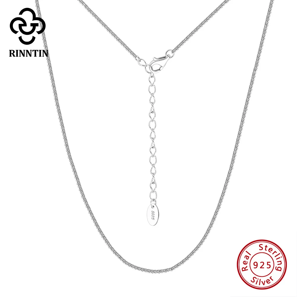 

Rinntin 2.3mm Chain Necklace Pure 925 Sterling Silver for Men Women Basic Chain Chopin Link Neck Collares Italy Jewelry SC82