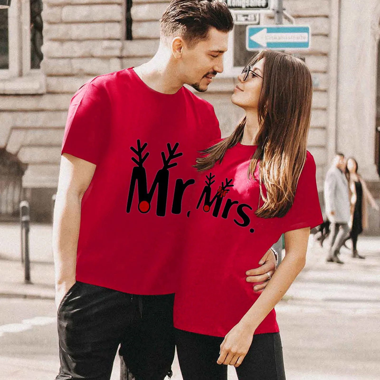 Merry Christmas Family Parent-child Clothing T-shirt Mr.and Mrs.Couple Short Sleeve 3D Printed Tops Unisex Kids Fashion Tees