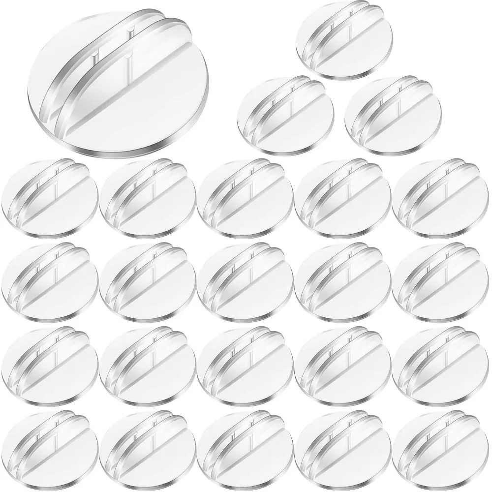 

50 Pcs Mini Card Stands Plastic Place Card Holders Paper Miniature Bases Clear Paper Board Clips for Game Table Numbers