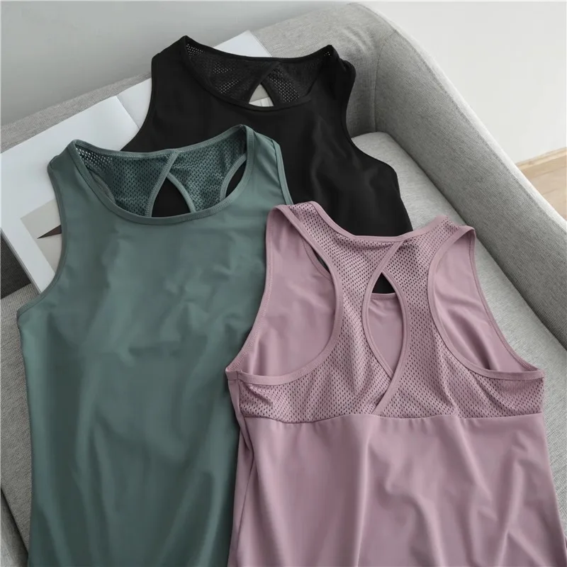 

Plus Size Sports Tank Top Yoga Clothing Gym Women's Summer Wear Thin Mesh T-shirts Sports Fitness Running Sports Yoga Mesh Top